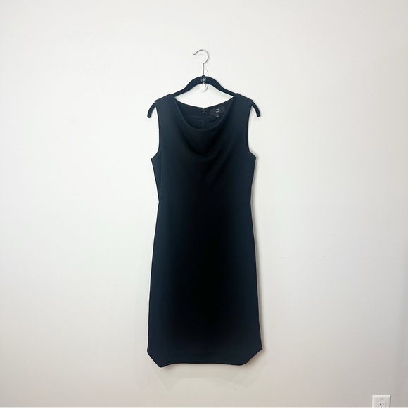 Jcrew Cowl Neck Sheath Dress Black 364 Crepe Wool. Workwear - Picture 3 of 9